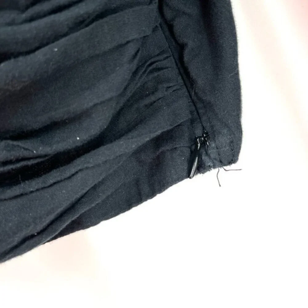 Abercrombie & Fitch‎ cropped puff sleeve poet blouse smocked peasant top black L